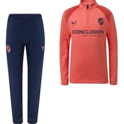 Castore FC Utrecht Trainingspak 1/4-Zip 2026-2027 Kids Lichtrood Donkerblauw