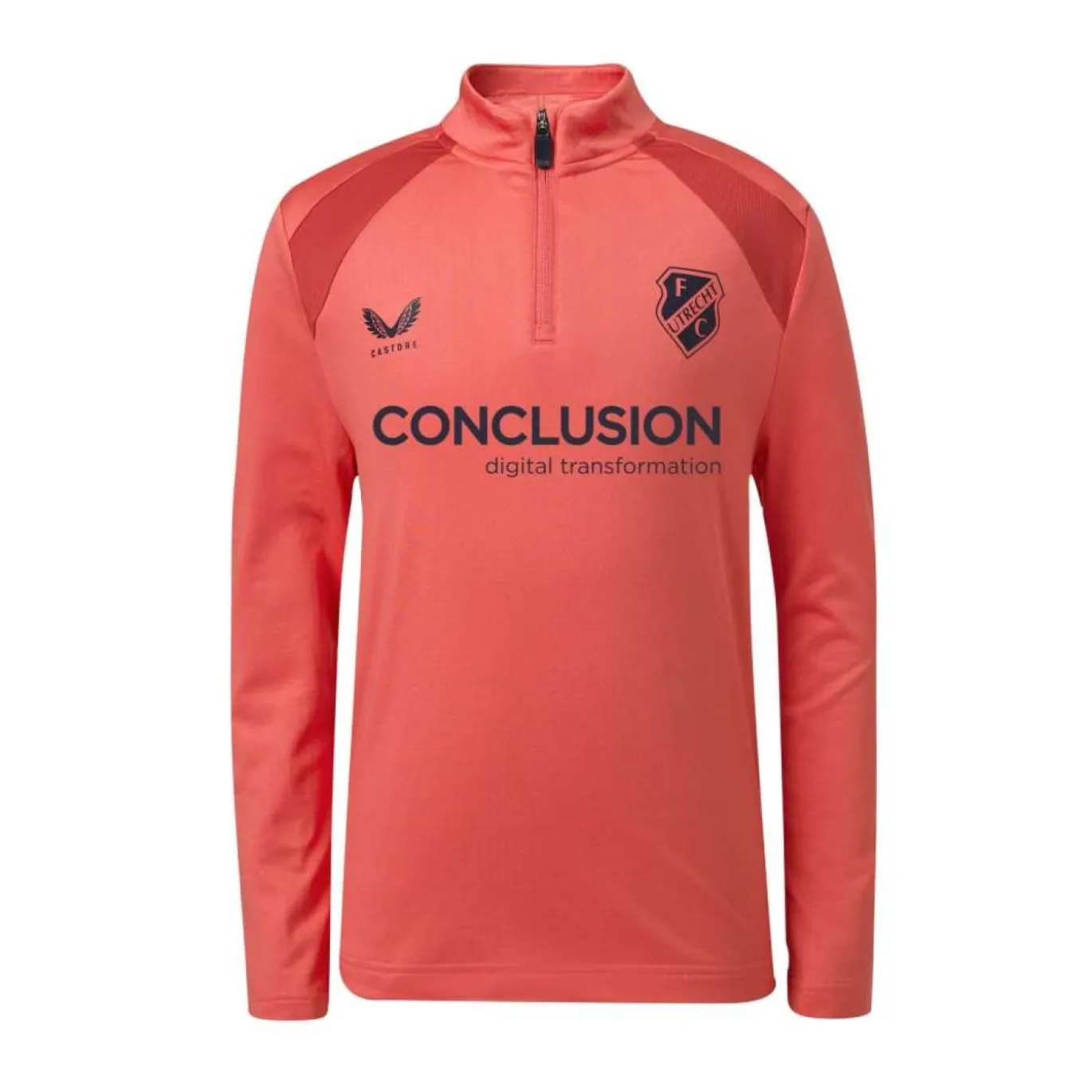Castore FC Utrecht Trainingspak 1/4-Zip 2026-2027 Lichtrood Donkerblauw