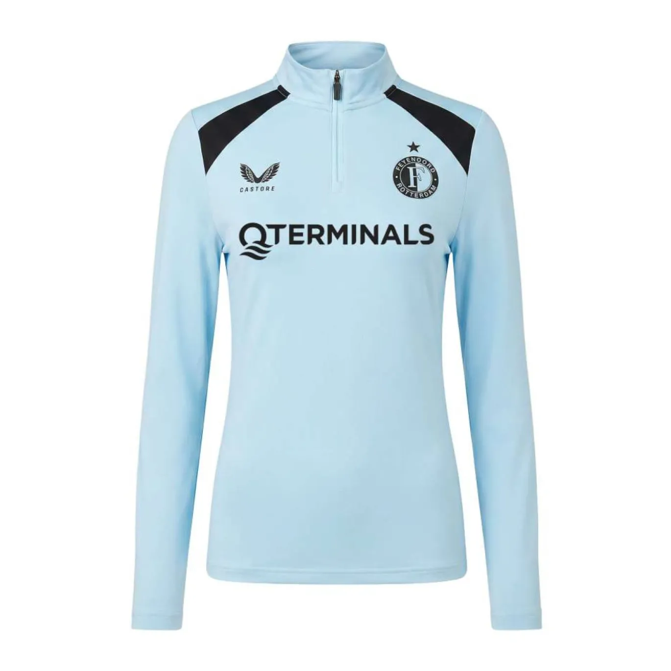 Castore Feyenoord Trainingstrui 1/4-Zip 2026-2027 Dames Lichtblauw Zwart
