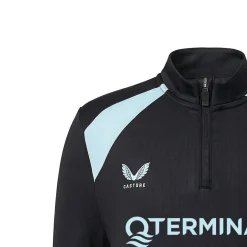 Castore Feyenoord Trainingstrui 1/4-Zip 2026-2027 Kids Zwart Lichtblauw