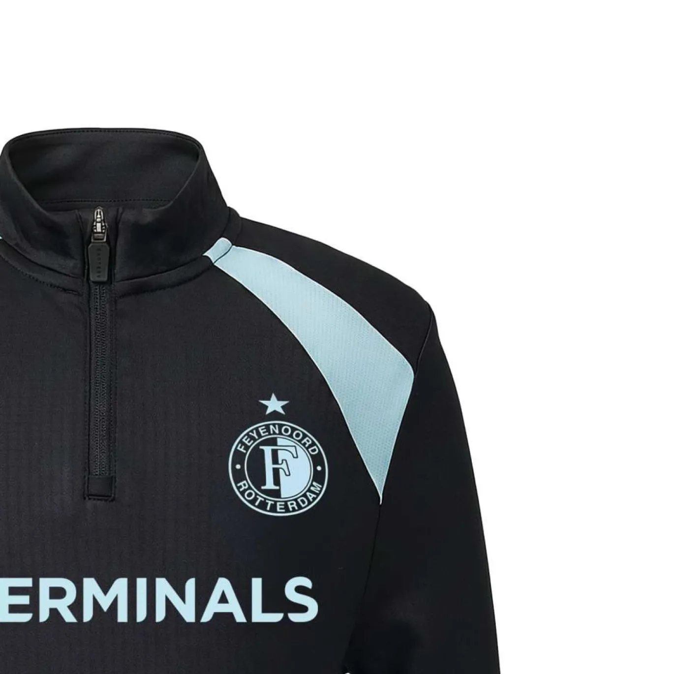 Castore Feyenoord Trainingstrui 1/4-Zip 2026-2027 Kids Zwart Lichtblauw