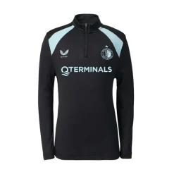 Castore Feyenoord Trainingstrui 1/4-Zip 2026-2027 Kids Zwart Lichtblauw