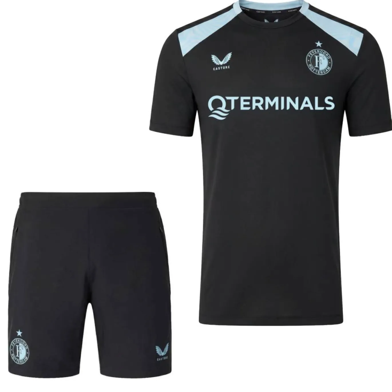 Castore Feyenoord Trainingsset 2026-2027 Kids Zwart Lichtblauw