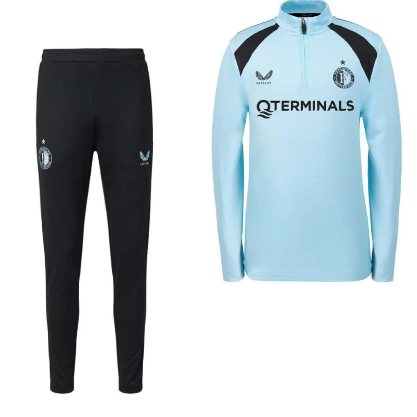 Castore Feyenoord Trainingspak 1/4-Zip 2026-2027 Lichtblauw Zwart