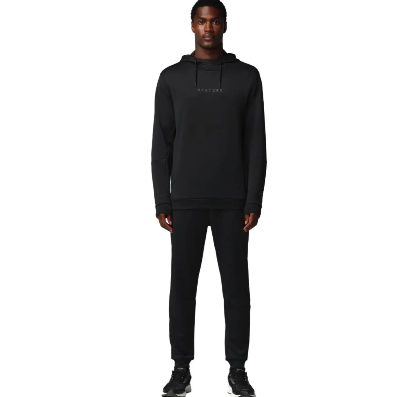Castore Flex Lifestyle Joggingpak Hooded Zwart Donkergrijs