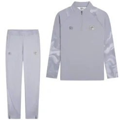 Cruyff Defense Trainingspak 1/4-Zip Kids Lichtgrijs Zwart Lichtblauw
