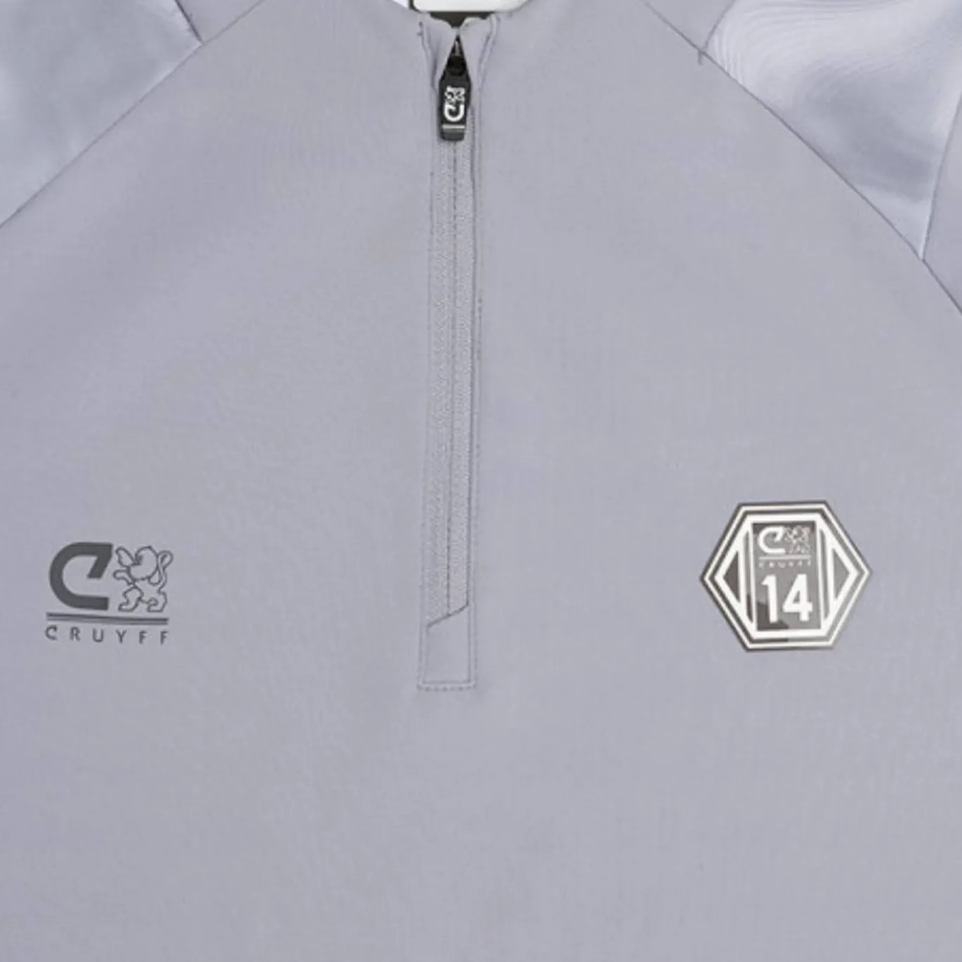 Cruyff Defense Trainingspak 1/4-Zip Kids Lichtgrijs Zwart Lichtblauw