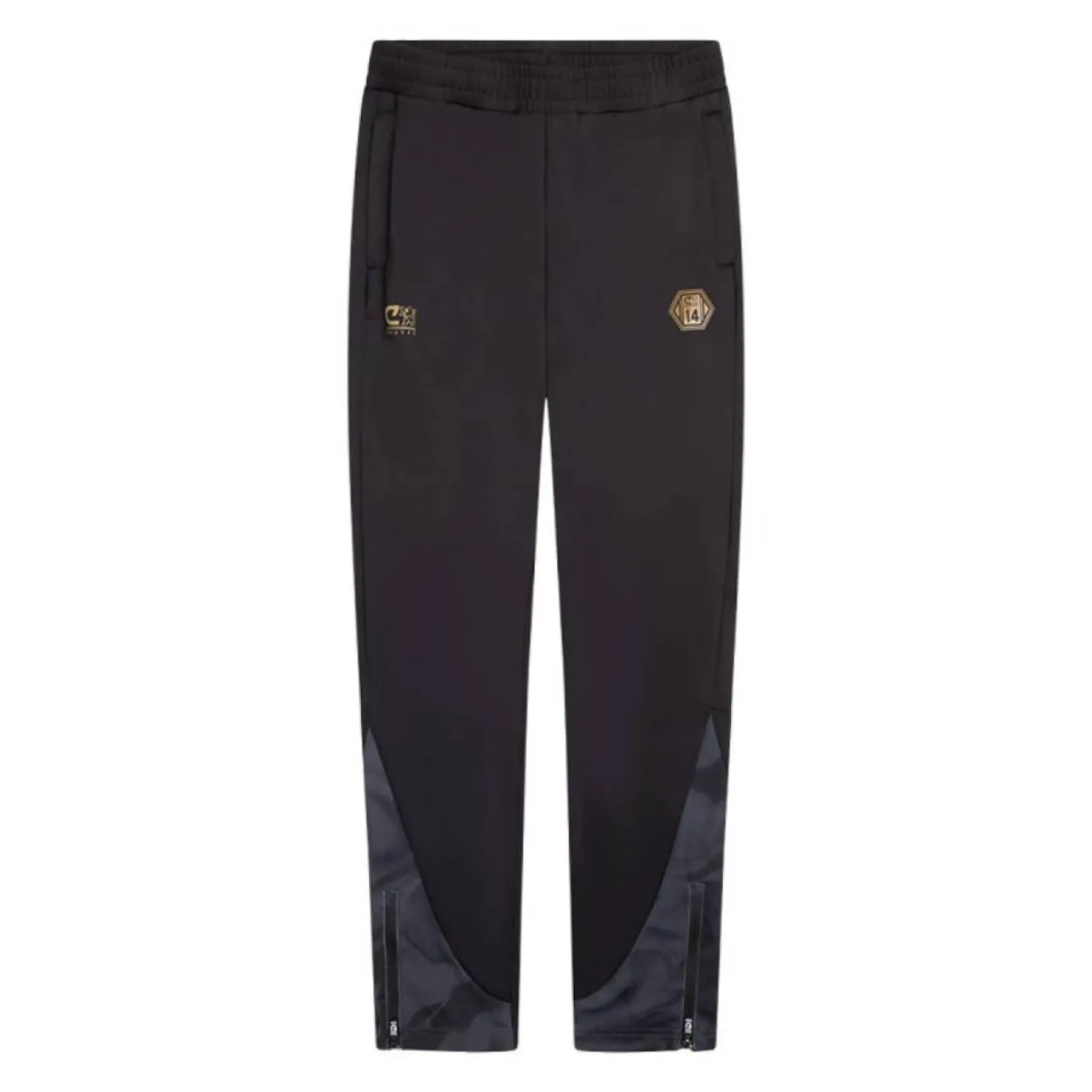 Cruyff Defense Trainingspak 1/4-Zip Kids Zwart Donkergrijs Goud