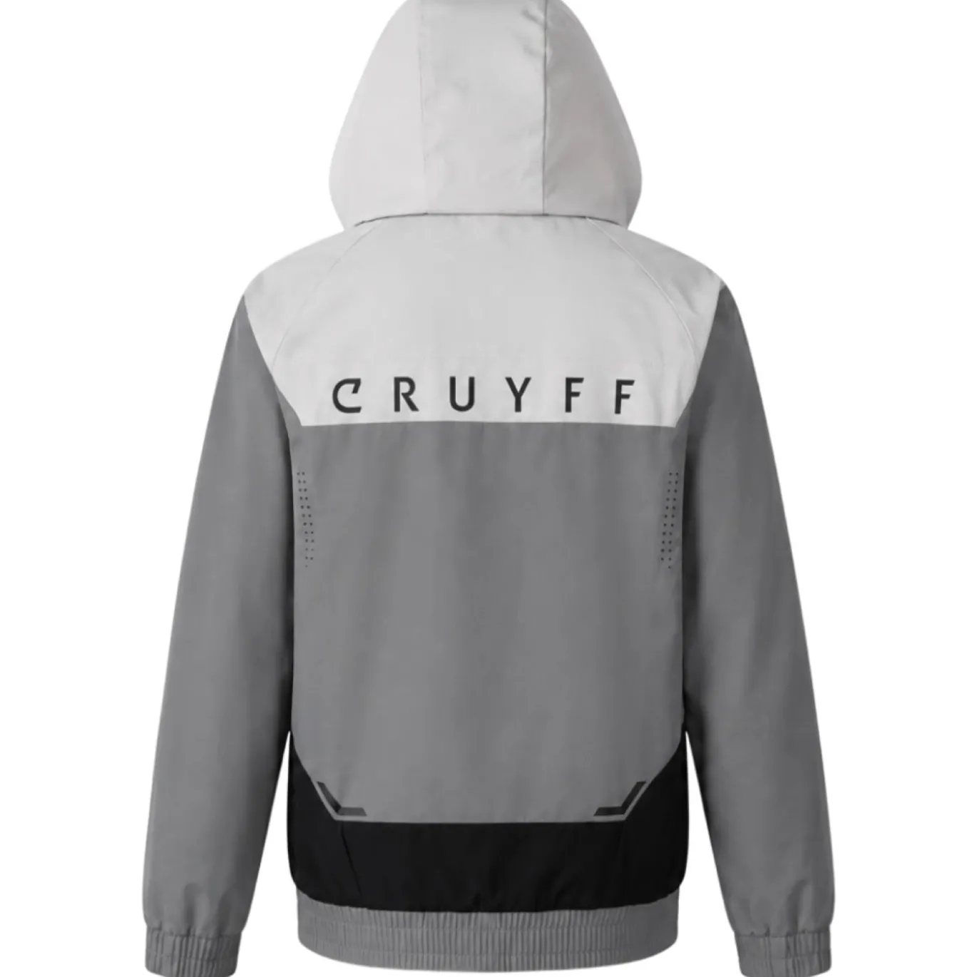 Cruyff Elite 2.0 Hooded Trainingsjack Kids Grijs Lichtgrijs Zwart