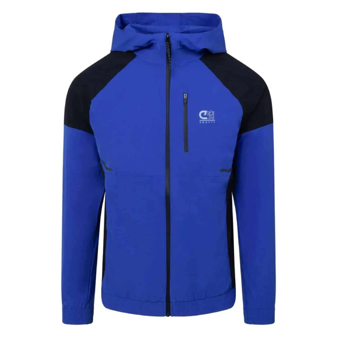 Cruyff Elite Jack Hooded Blauw Zwart Zilver