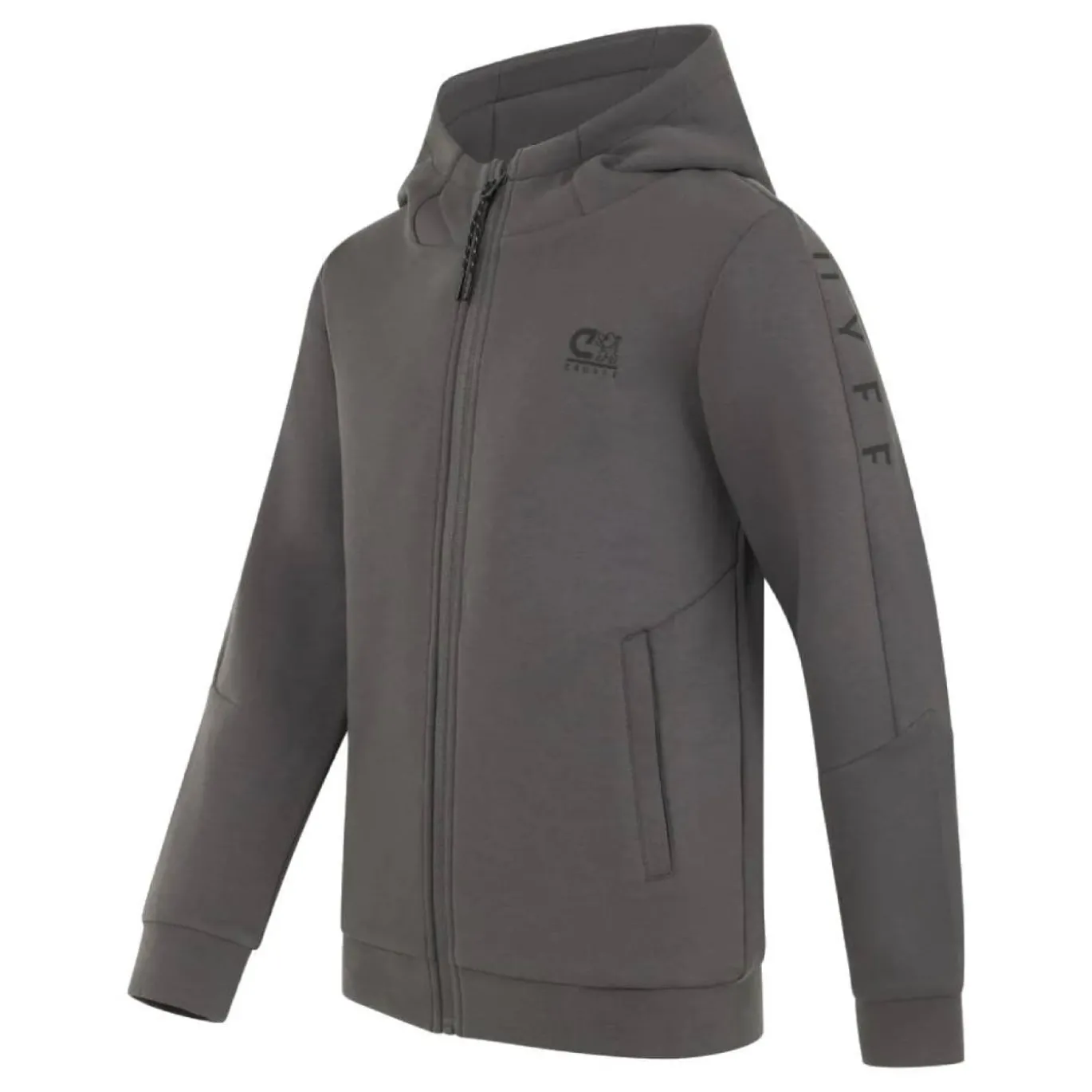 Cruyff Ignite Tape Trainingspak Hooded Kids Donkergrijs