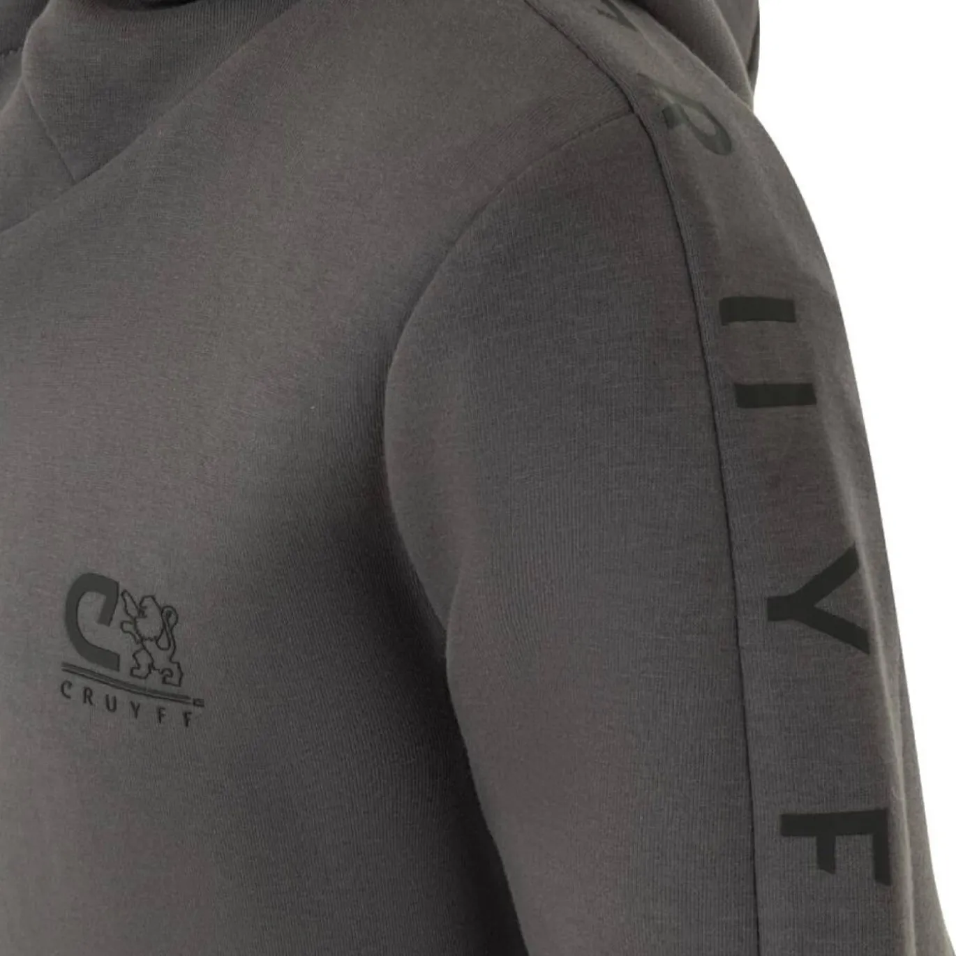 Cruyff Ignite Tape Trainingspak Hooded Kids Donkergrijs
