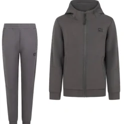 Cruyff Ignite Tape Trainingspak Hooded Kids Donkergrijs