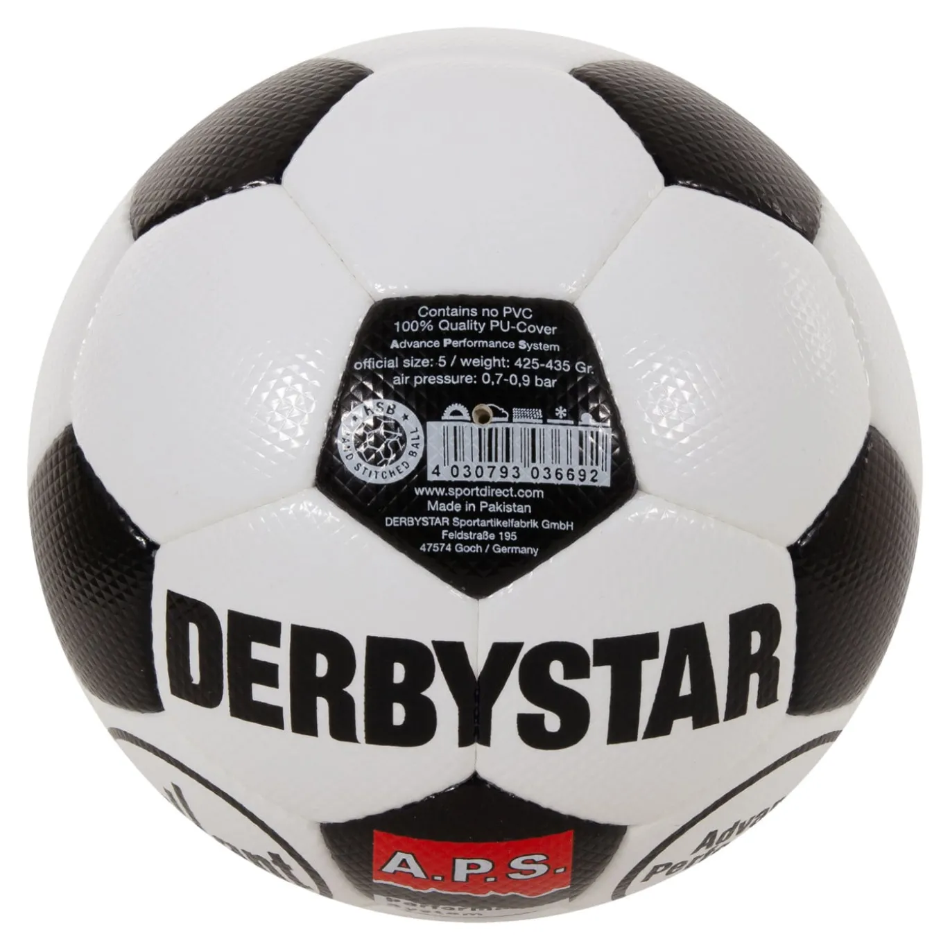 Derbystar Brillant Retro II Voetbal Maat 5 Wit Zwart Rood