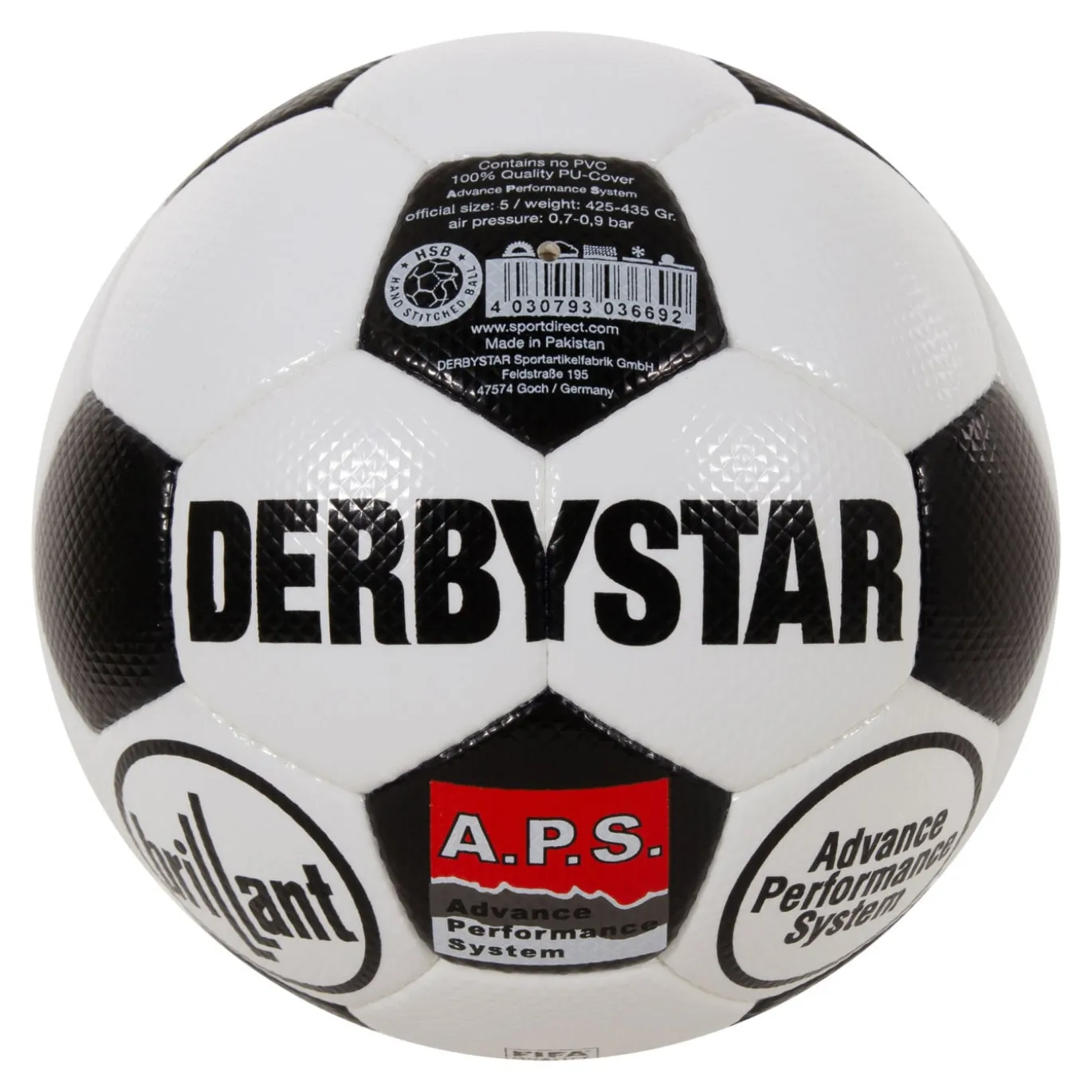 Derbystar Brillant Retro II Voetbal Maat 5 Wit Zwart Rood