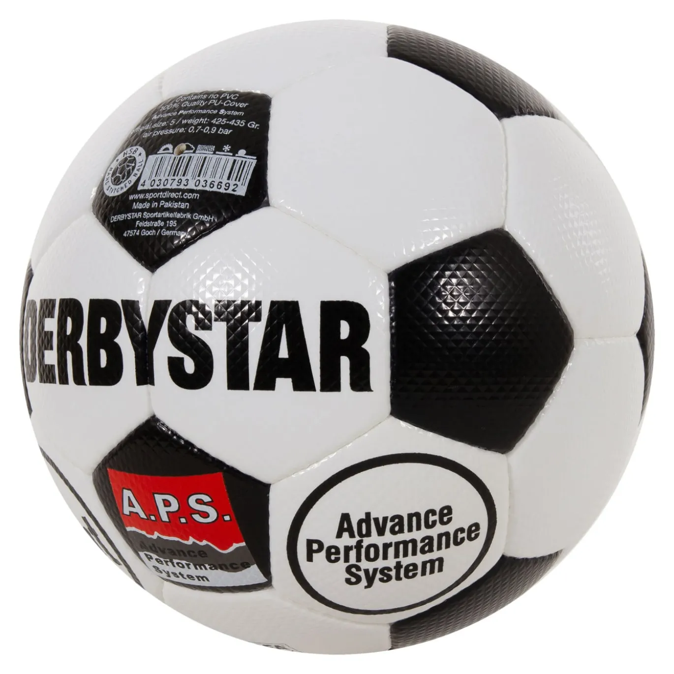 Derbystar Brillant Retro II Voetbal Maat 5 Wit Zwart Rood