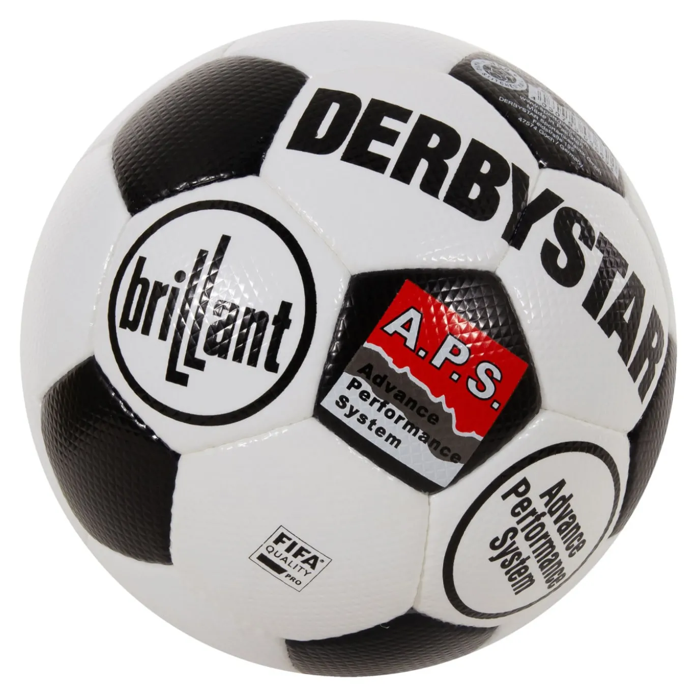 Derbystar Brillant Retro II Voetbal Maat 5 Wit Zwart Rood