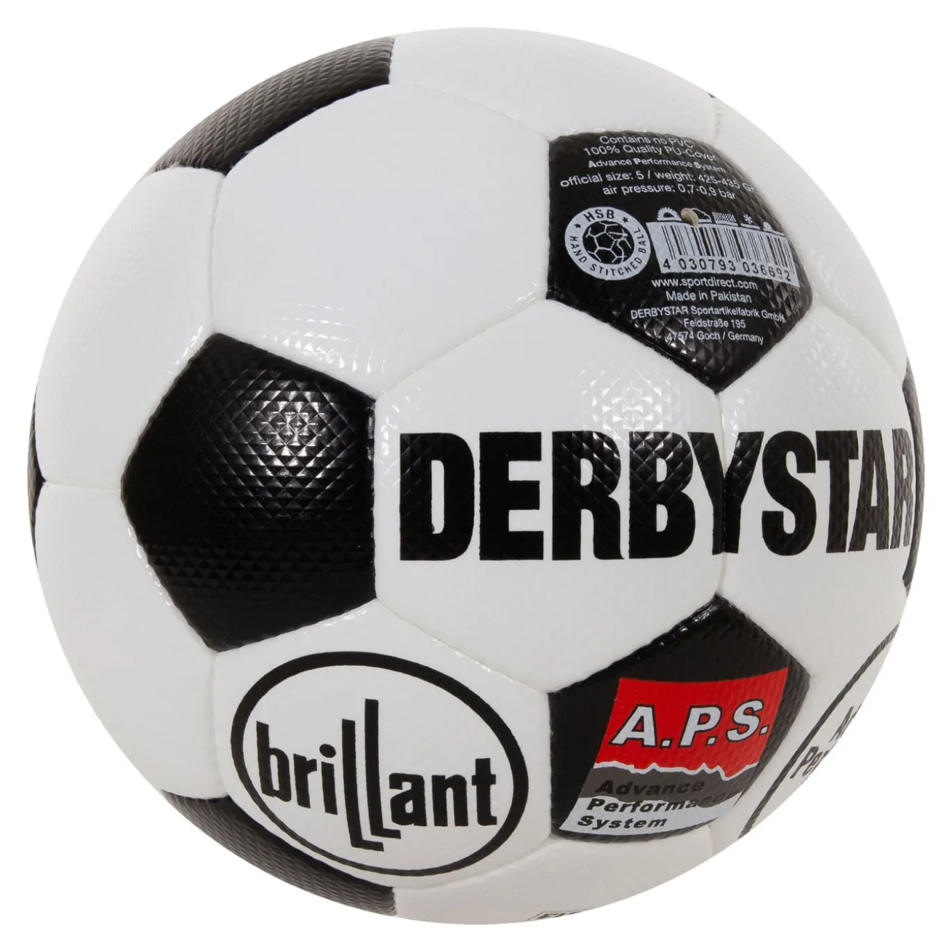 Derbystar Brillant Retro II Voetbal Maat 5 Wit Zwart Rood