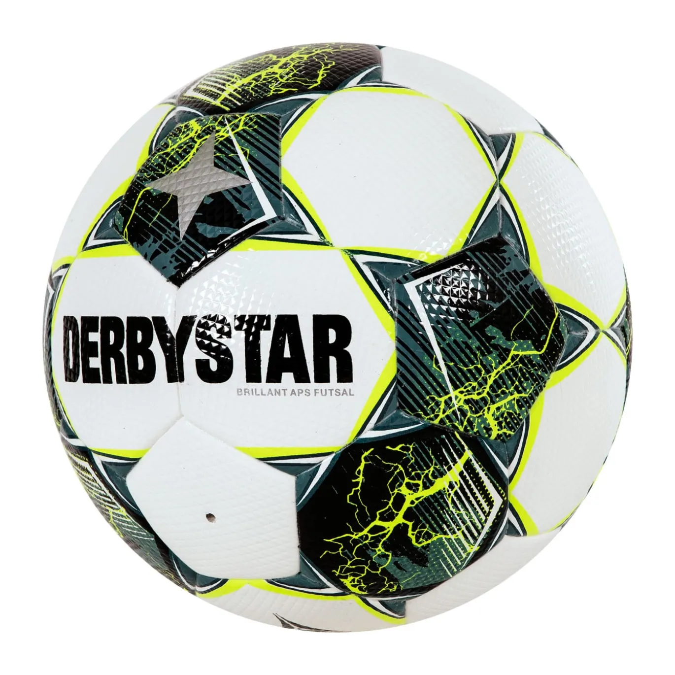 Derbystar Brillant TB Zaalvoetbal Maat 4 Wit Groen Felgeel