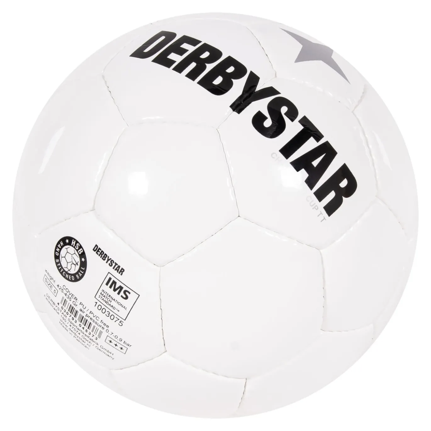 Derbystar Champions Cup II Voetbal Maat 5 Wit Zwart Zilver