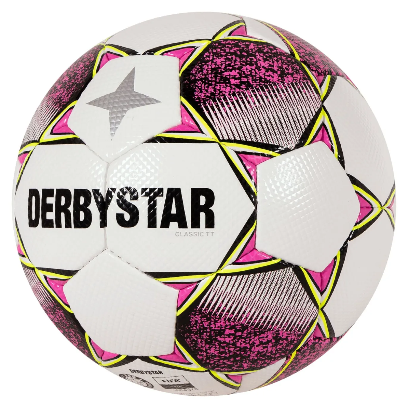 Derbystar Classic Energy TT II Voetbal 4 x 3 Vlakken Maat 5 Wit Roze Geel