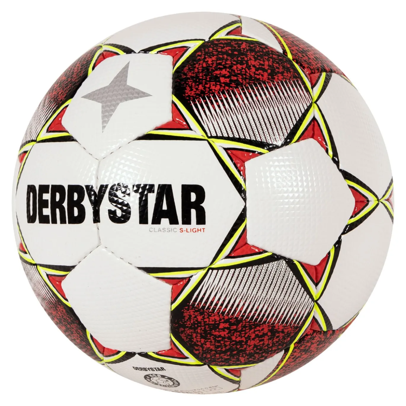 Derbystar Classic S-Light II Voetbal 4 x 3 Vlakken Maat 5 Wit Rood Geel