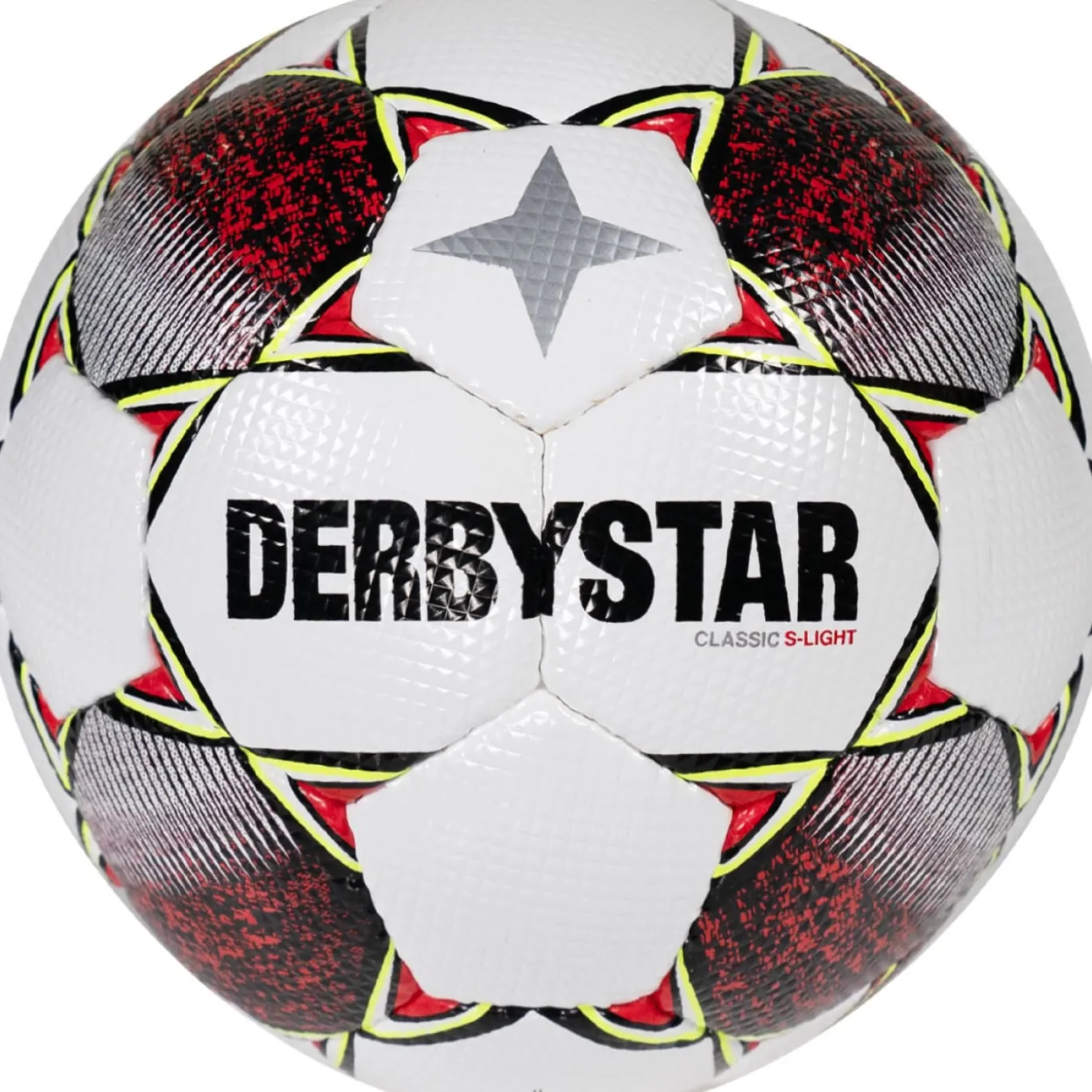 Derbystar Classic S-Light II Voetbal 4 x 3 Vlakken Maat 5 Wit Rood Geel