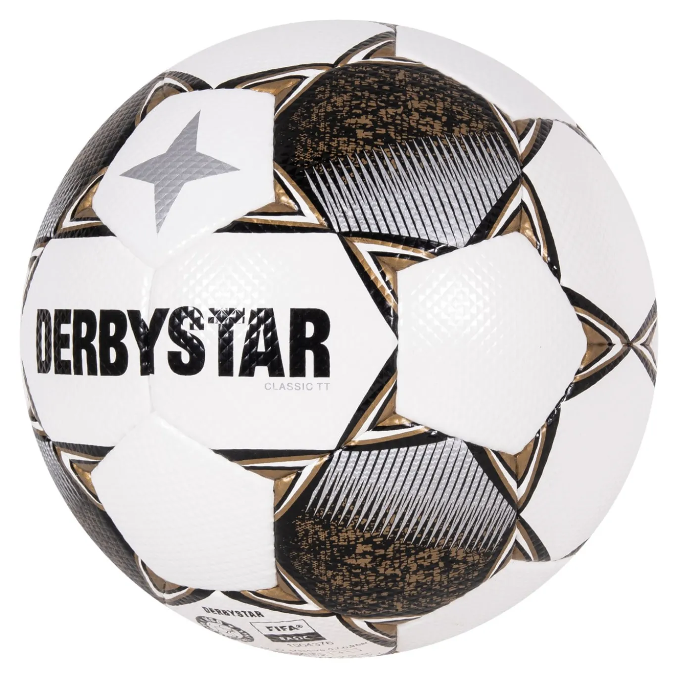 Derbystar Classic TT II Voetbal 8 x 1 Vlakken Maat 5 Wit Goud Zwart