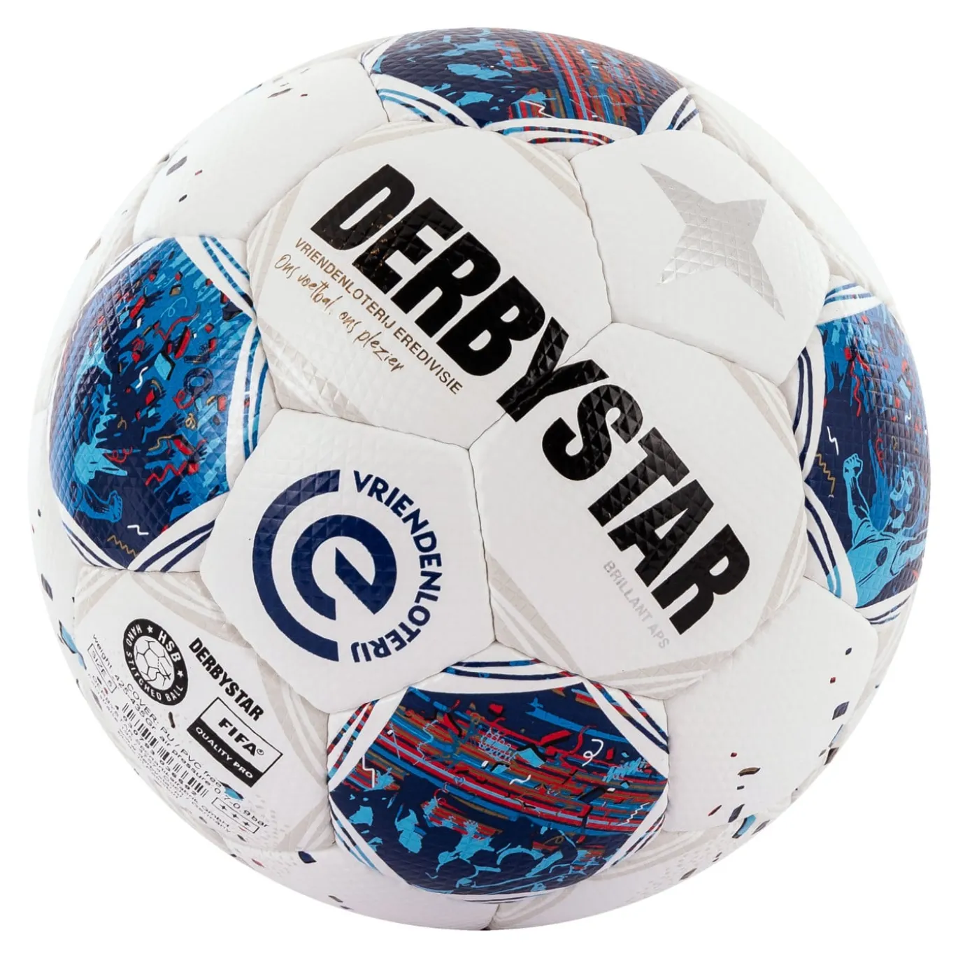 Derbystar Eredivisie Brillant Voetbal Maat 5 2026-2027 Wit Blauw Rood