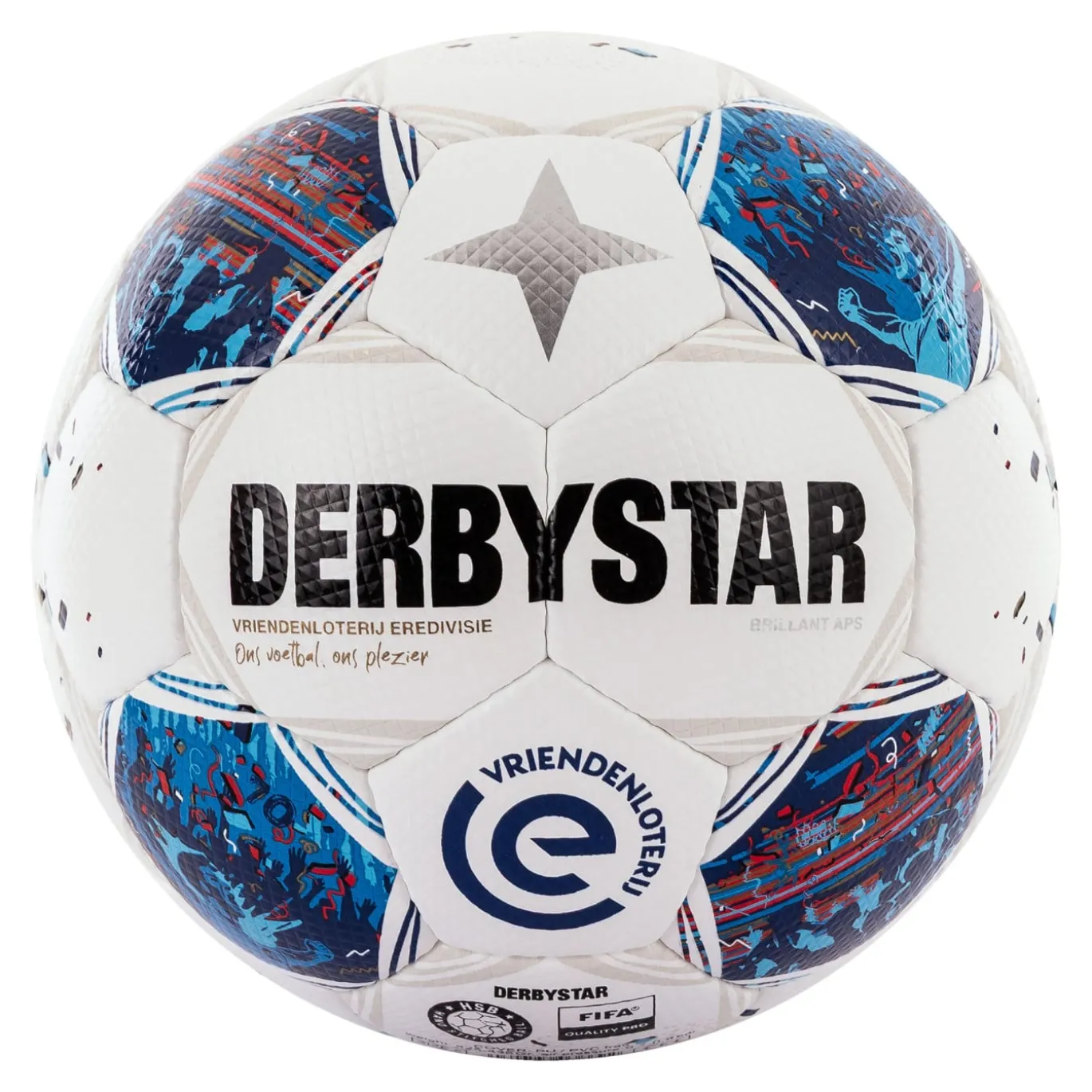Derbystar Eredivisie Brillant Voetbal Maat 5 2026-2027 Wit Blauw Rood