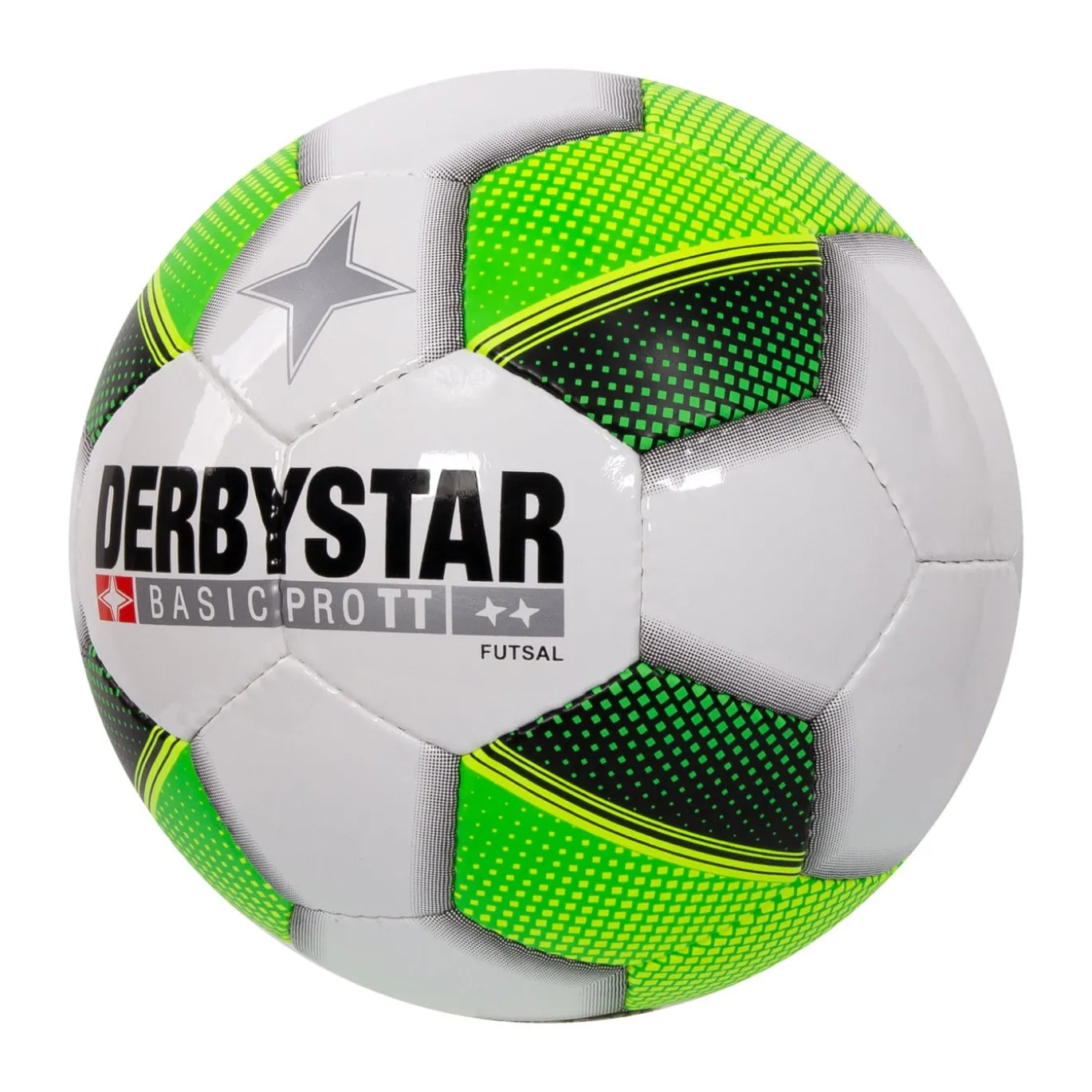 Derbystar Futsal Basic Pro TT Zaalvoetbal Maat 4 Wit Groen Zwart