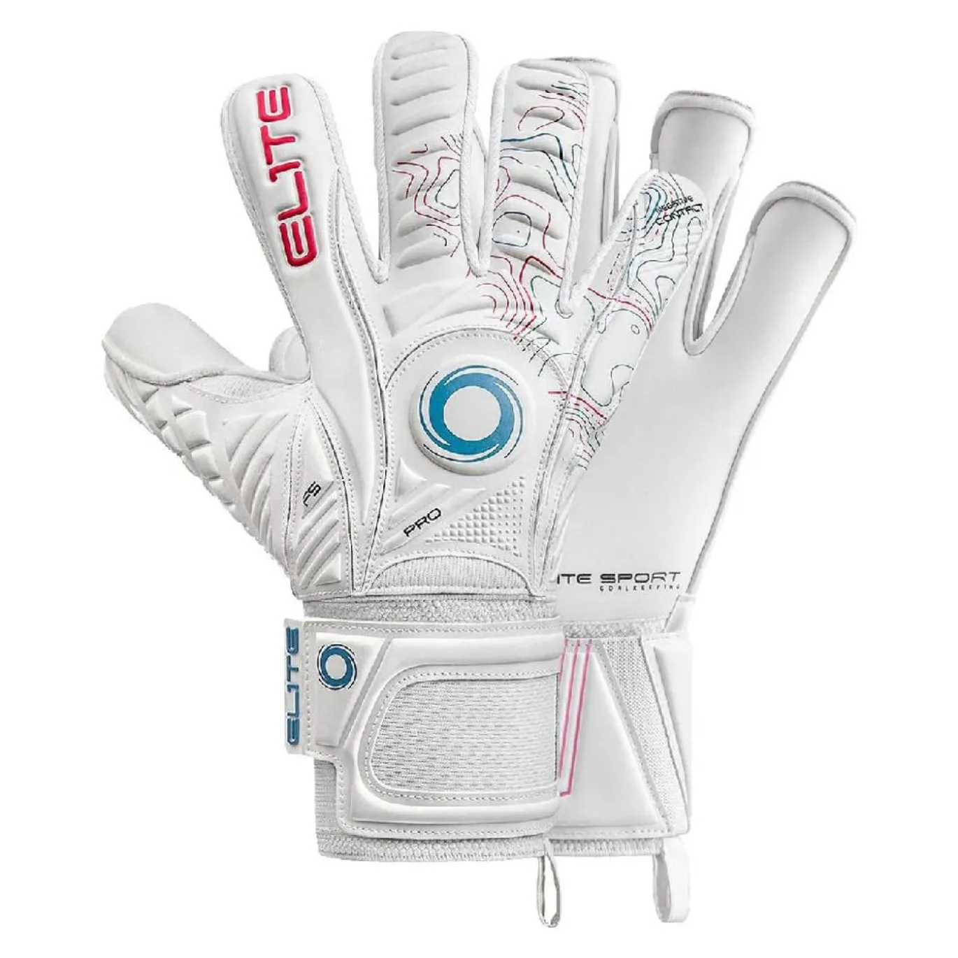 Elite Sport Pulsar Keepershandschoenen Wit Blauw Rood