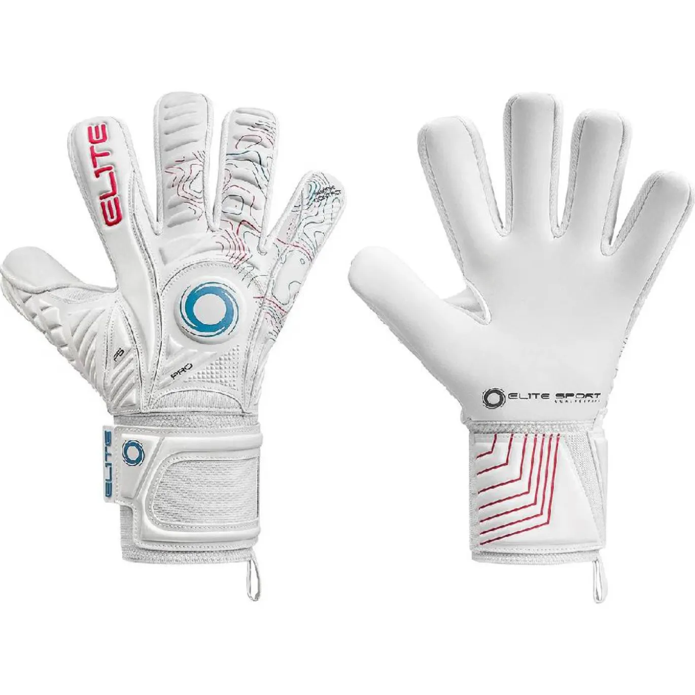 Elite Sport Pulsar Keepershandschoenen Wit Blauw Rood