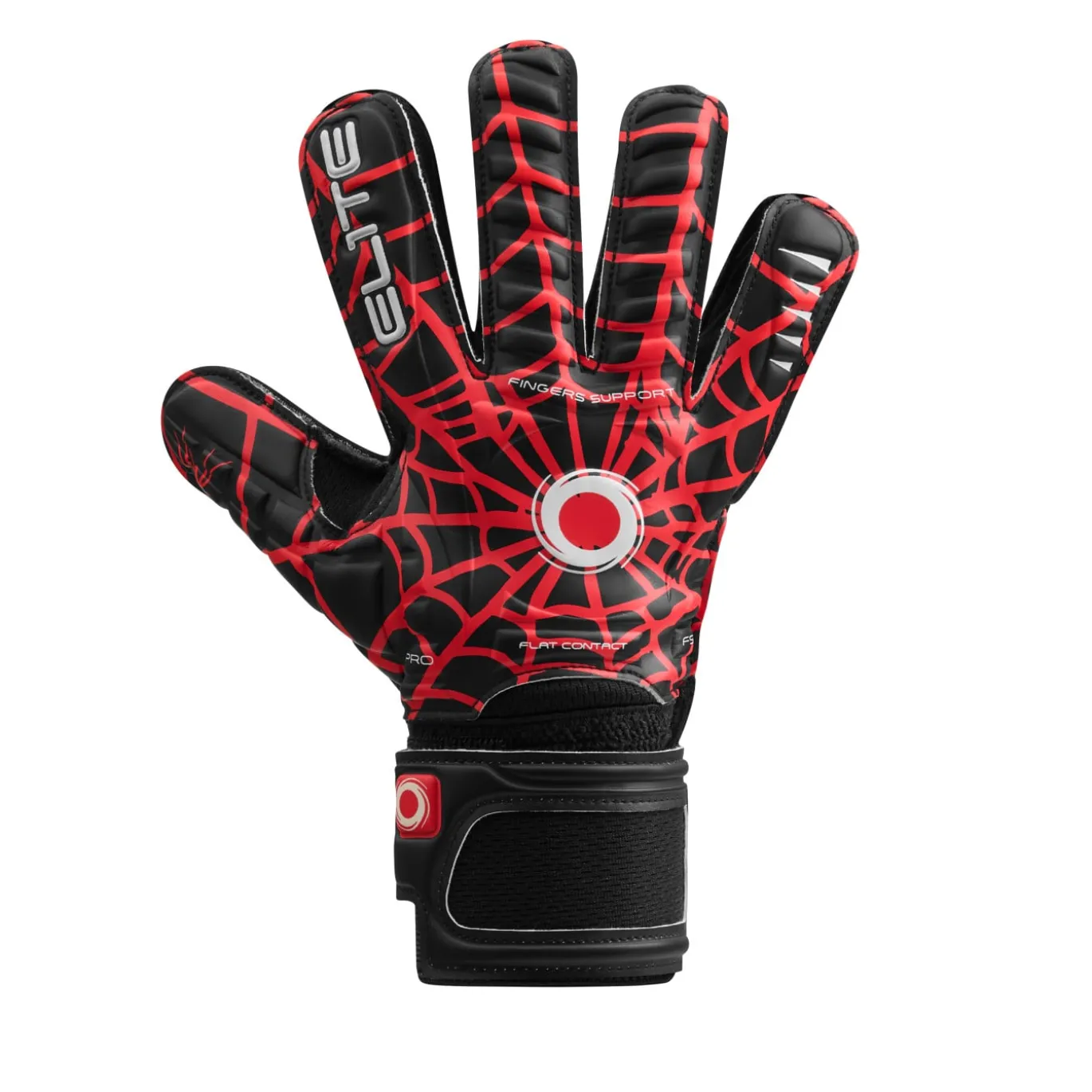 Elite Sport Spider Keepershandschoenen Kids Zwart Rood Zilver