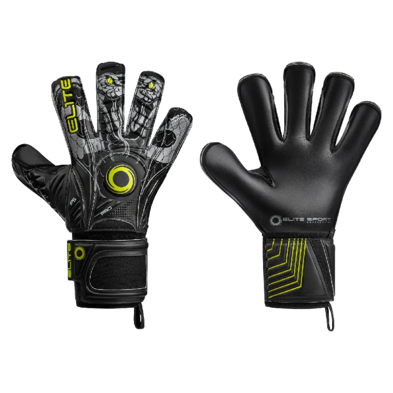 Elite Sport Vibora Keepershandschoenen Zwart Felgeel Grijs
