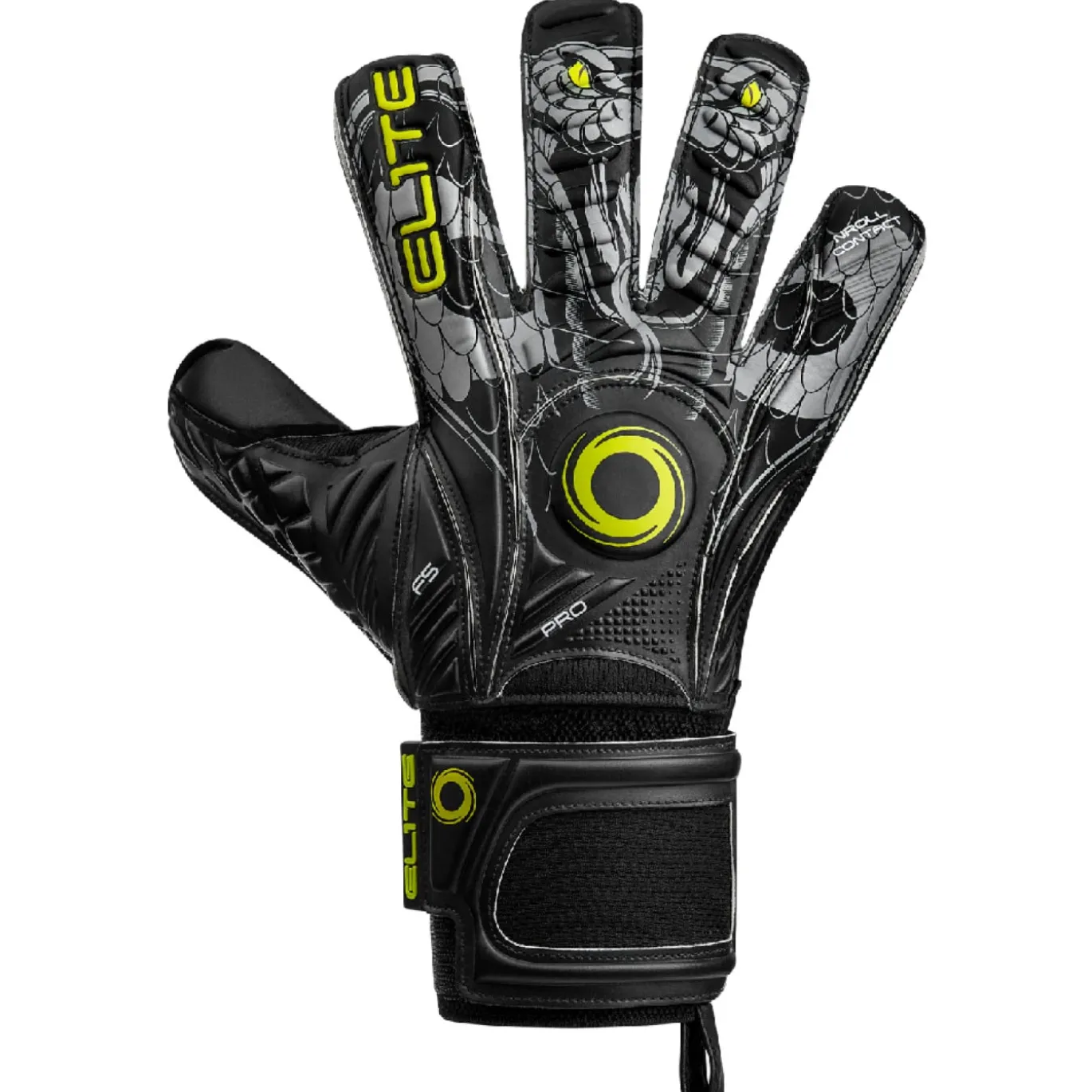 Elite Sport Vibora Keepershandschoenen Zwart Felgeel Grijs