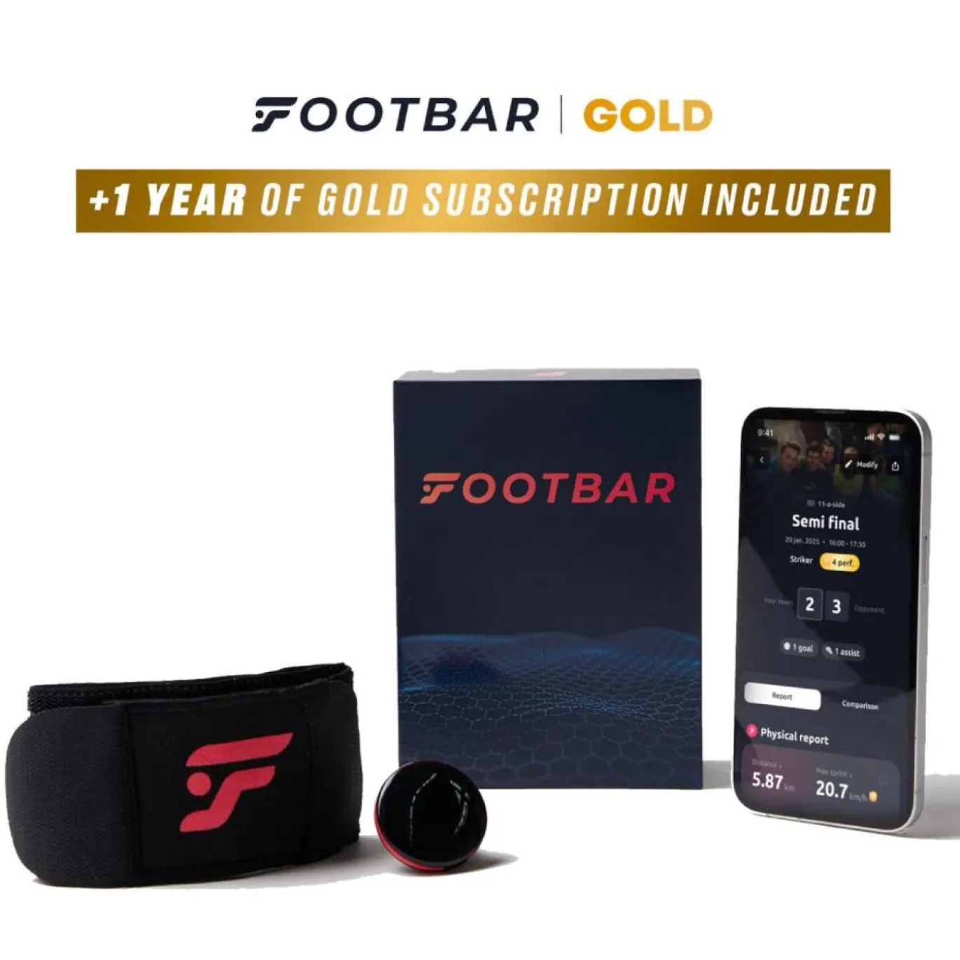 Footbar Meteor Activiteit Tracker Gold 1 Jaar Abonnement