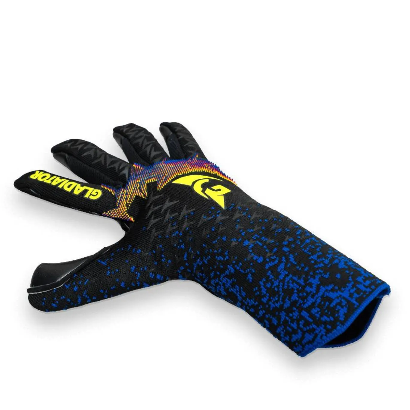 Gladiator Sports Atahua Keepershandschoenen Zwart Blauw Felgeel
