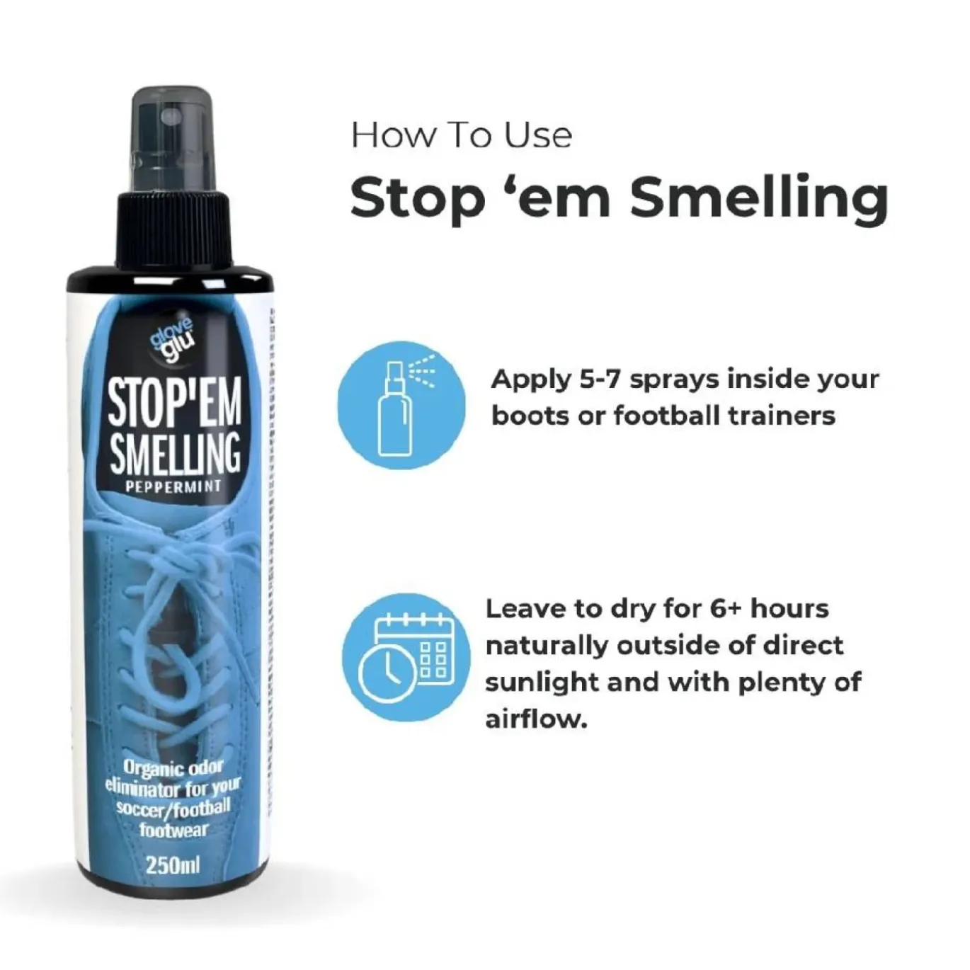 Gloveglu Clean Kick Stop 'Em Smelling Peppermint Spray 250ML