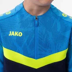 JAKO Iconic Trainingstrui 1/4-Zip Kids Donkerblauw Lichtblauw