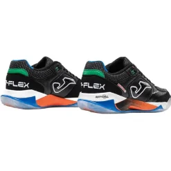 Joma Top Flex Plus Zaalvoetbalschoenen (IN) Zwart Wit Groen Oranje Blauw