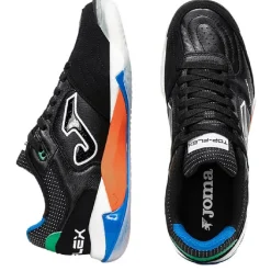 Joma Top Flex Plus Zaalvoetbalschoenen (IN) Zwart Wit Groen Oranje Blauw