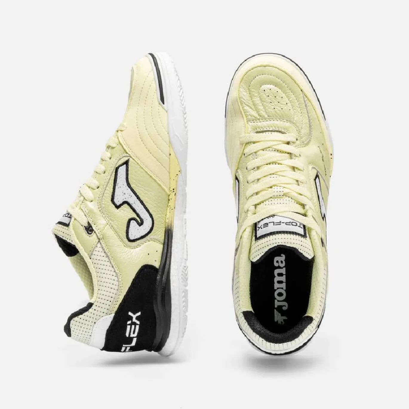 Joma Top Flex Rebound Zaalvoetbalschoenen (IN) Lichtgeel Zwart Wit