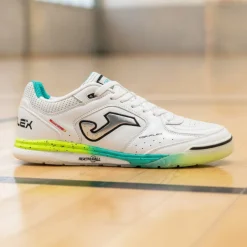 Joma Top Flex Rebound Zaalvoetbalschoenen (IN) Wit Zilvergrijs Turquoise Felgeel