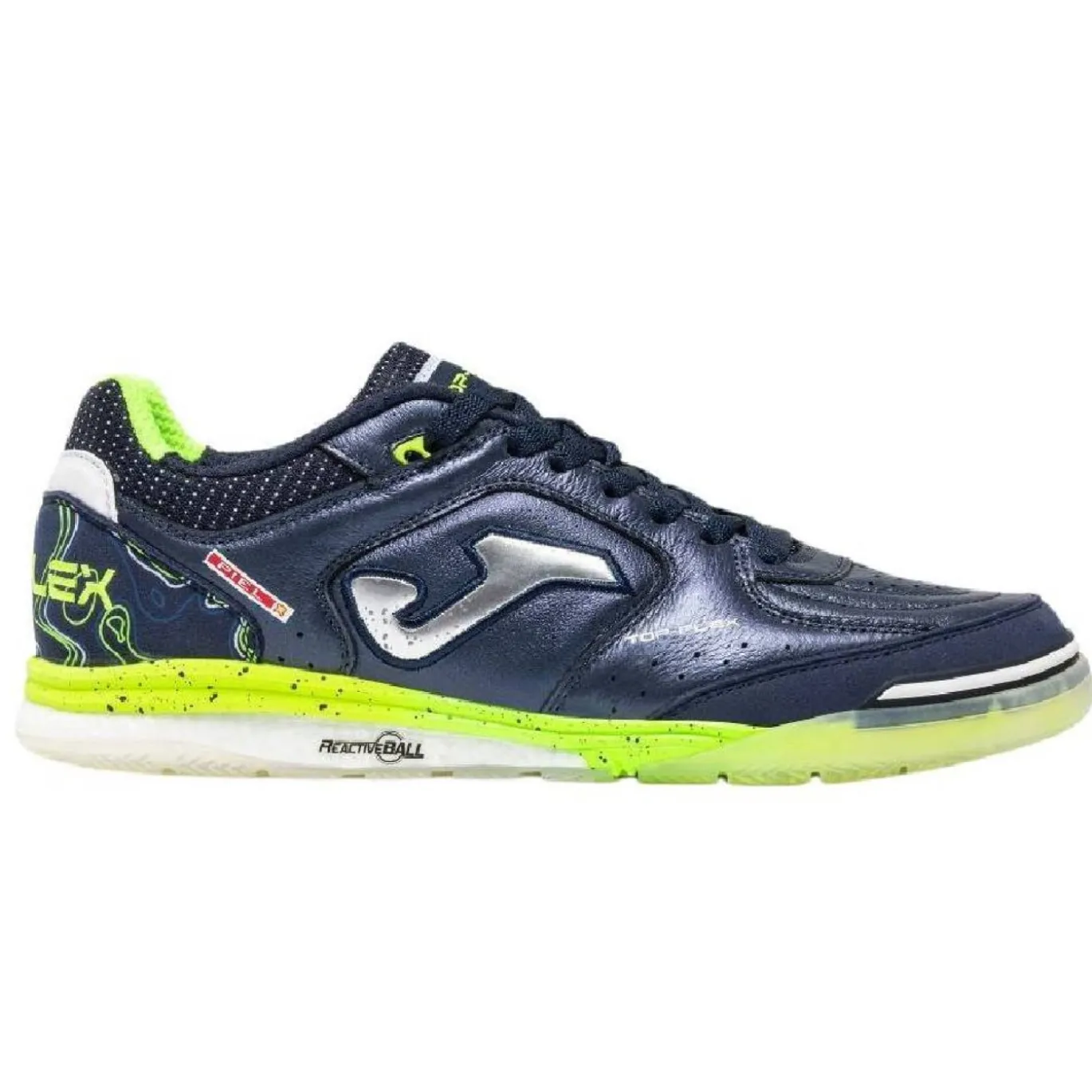 Joma Top Flex Rebound Zaalvoetbalschoenen (IN) Donkerblauw Felgeel Zilvergrijs