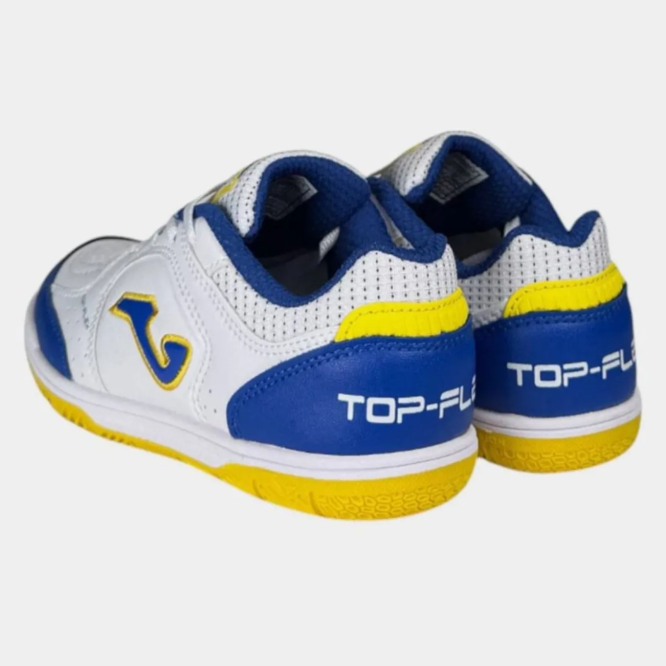 Joma Top Flex Zaalvoetbalschoenen (IN) Kids Wit Blauw Geel