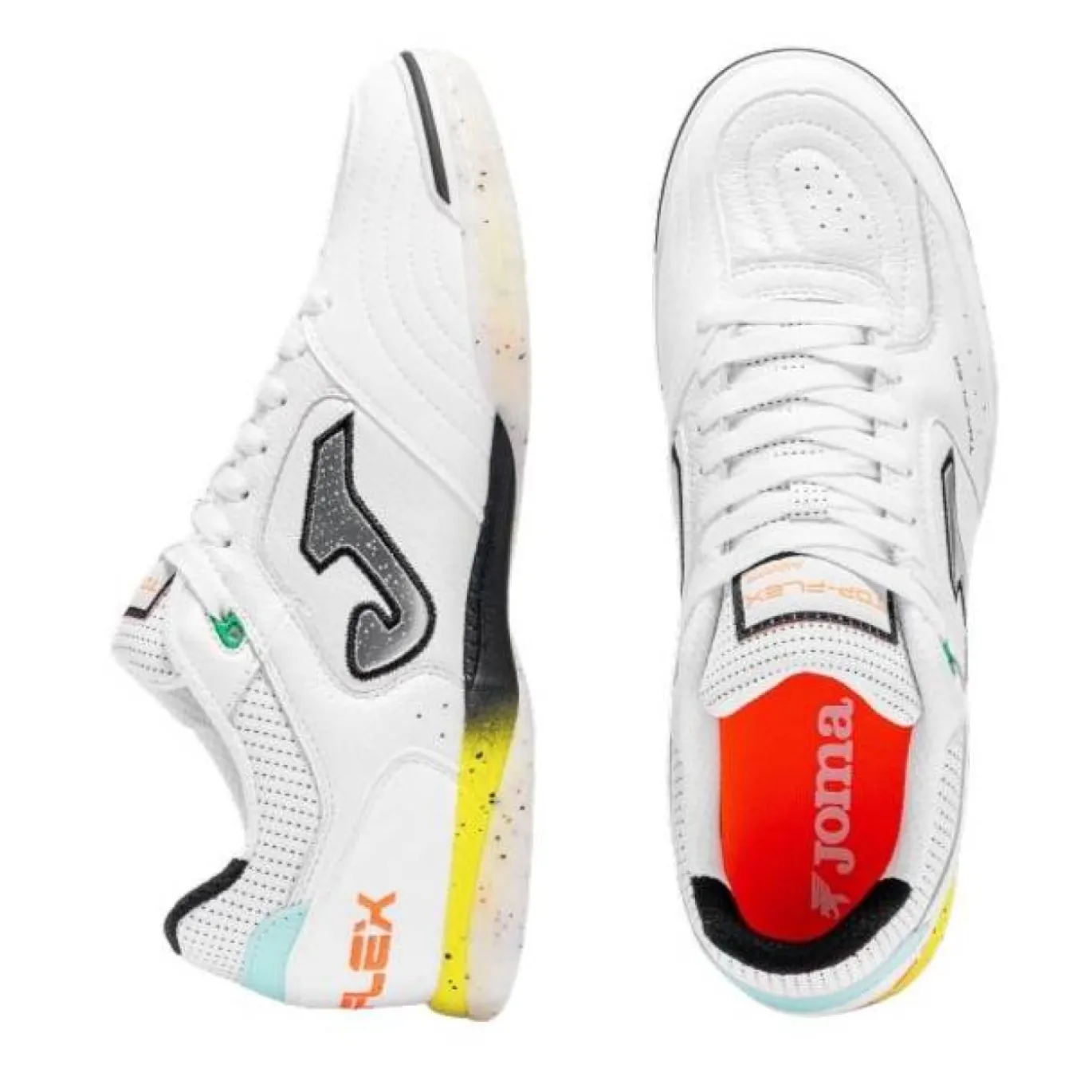 Joma Top Flex Zaalvoetbalschoenen (IN) Wit Geel Oranje Turquoise