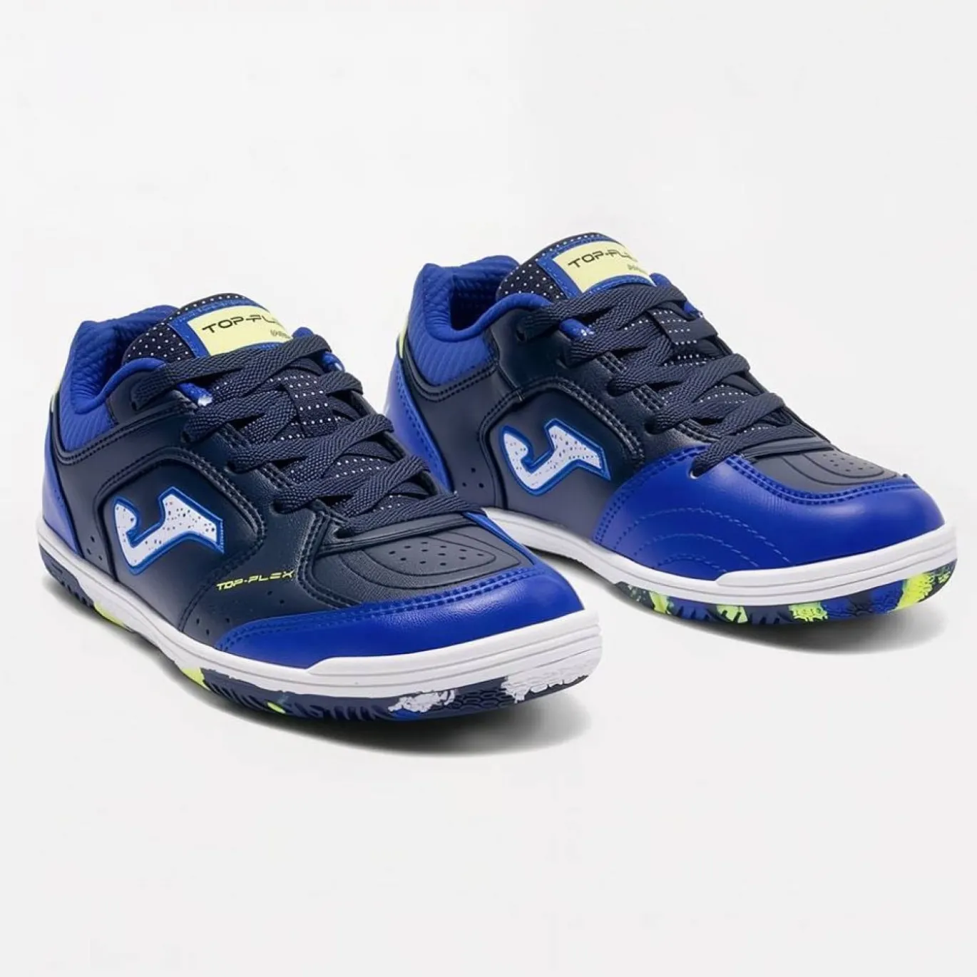 Joma Top Flex Zaalvoetbalschoenen (IN) Kids Donkerblauw Blauw Geel