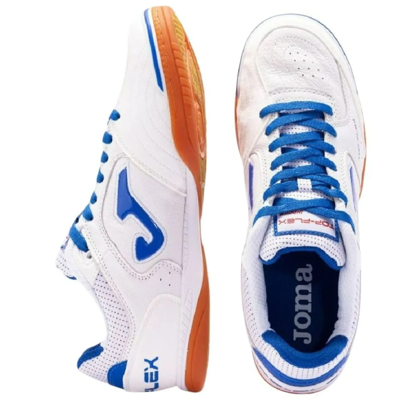 Joma Top Flex Zaalvoetbalschoenen (IN) Wit Blauw Bruin