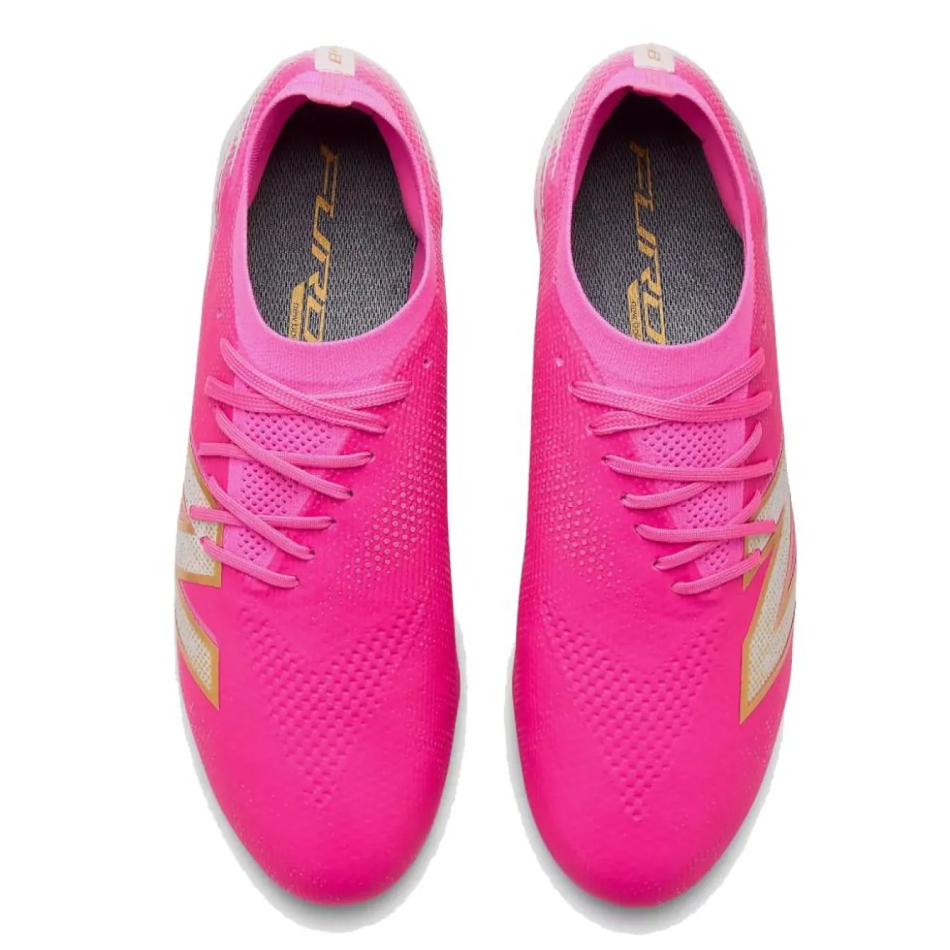 New Balance Furon V8 Elite Gras Voetbalschoenen (FG) Felroze Wit Goud